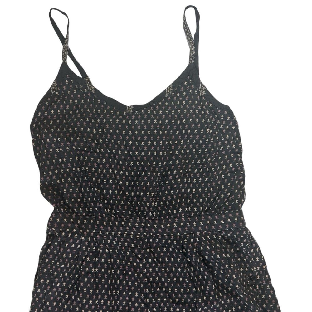Fat Face Black Ditsy Floral Jumpsuit Romper Size 10 Viscose Adjustable Straps - Picture 4 of 16